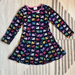 [hanna] colorful swans dress